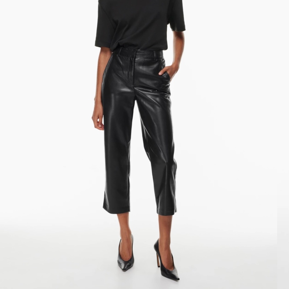 Babaton Command Cropped Pant Mid-rise Vegan Leather pants